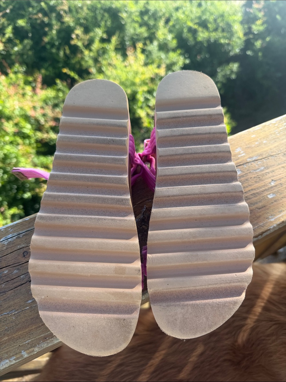 Reef Pink Strap Cork Platform Sandals - Picture 2 of 3